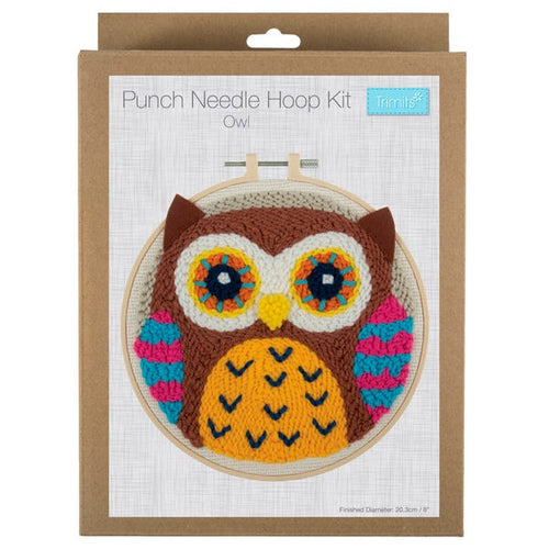 Punch Needle Kit: Yarn and Hoop: Owl