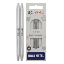 Load image into Gallery viewer, KnitPro Nova Metal 10cm Double Pointed Needles