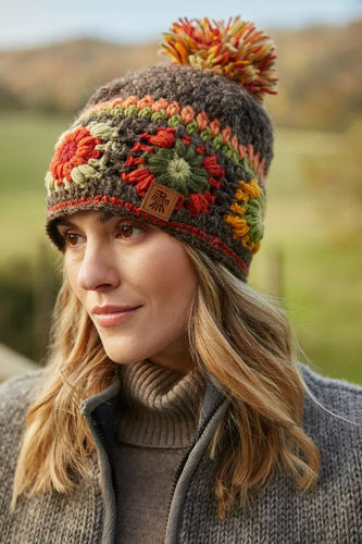 Pachamama Woodstock Bobble Beanie Earth