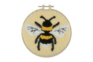 Punch Needle Kit: Yarn and Hoop: Bee