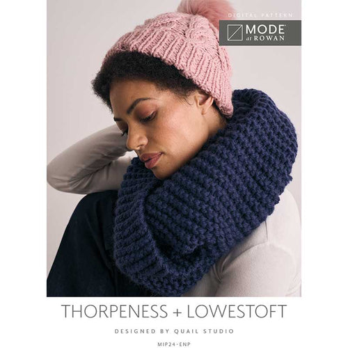 MODE at Rowan Thorpeless Beanie + Lowesoft Snood pattern