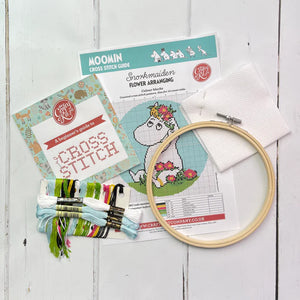 Crafty Kits Co - Moomin Snorkmaiden Flower Arranging Cross Stitch Kit