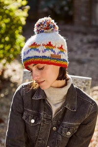 Pachamama Rainbow Star Bobble Beanie Oatmeal