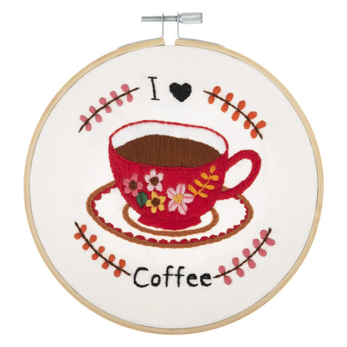 I Love Coffee Embroidery Kit