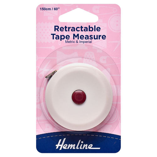 Hemline Retractable Tape Measure - 60in - 150cm