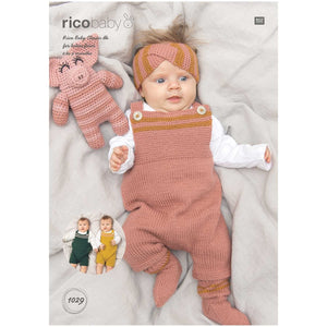 Dungarees, Socks and Headband 1029 in Rico Baby Classic DK - Digital Download