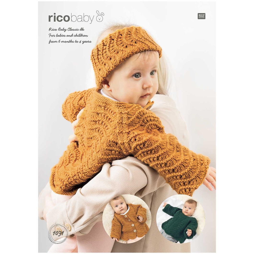 Cardigan, Jumper and Headband 1031 in Rico Baby Classic DK - Digital Download