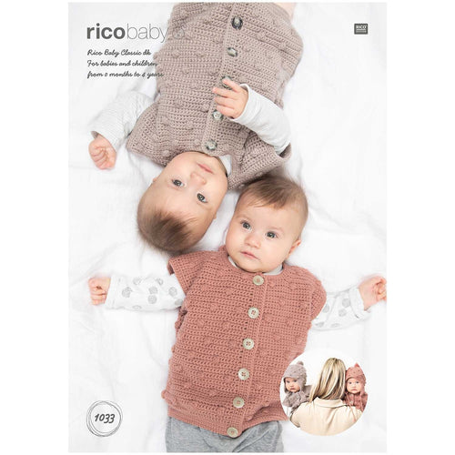 Crochet Waistcoat and Hat 1033 in Rico Baby Classic DK - Digital Download