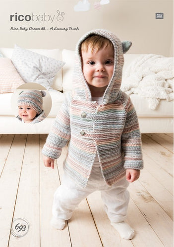 Jacket and Hat 693 in Rico Baby Dream DK - Digital Download