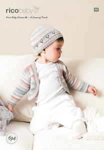 Cardigan and Hat 694 in Rico Baby Dream DK - Digital Download