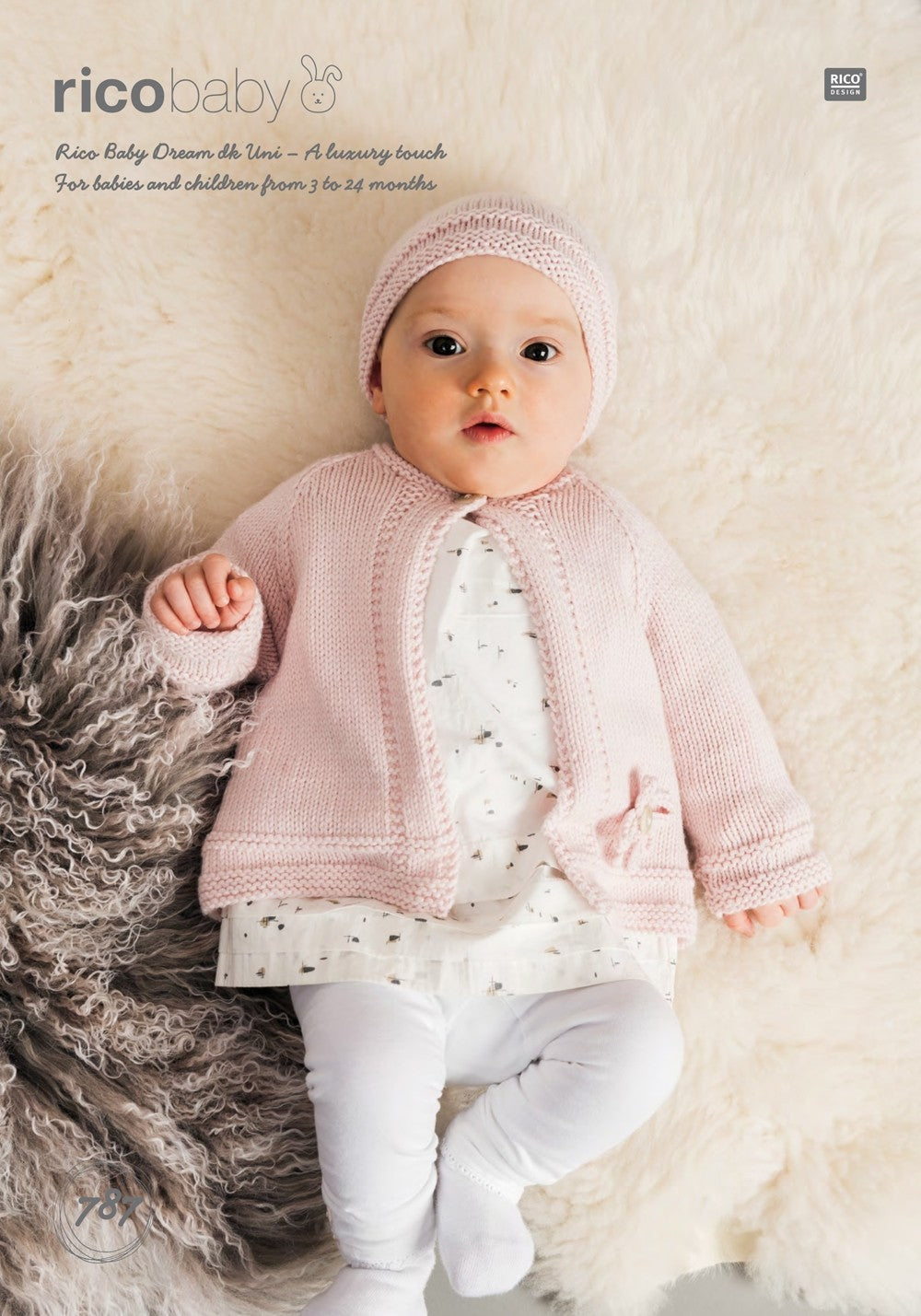 Cardigan and Hat 787 in Rico Baby Dream Uni DK - Digital Download