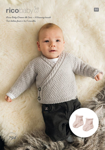 Cardigan and Socks 794 in Rico Baby Dream Uni DK - Digital Download