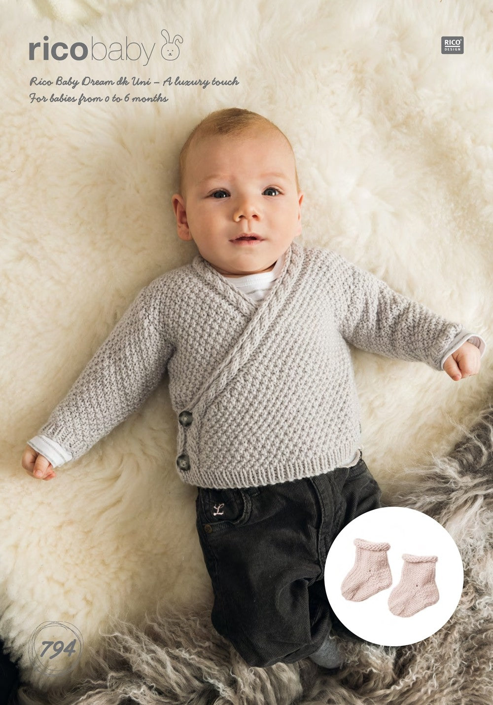 Cardigan and Socks 794 in Rico Baby Dream Uni DK - Digital Download