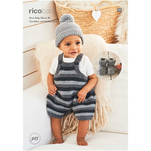 Romper Hat and Booties 925 in Rico Baby Classic DK - Digital Download