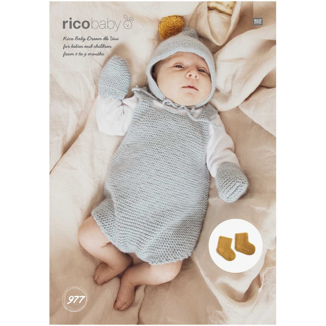 Romper, Hat, Socks and Gloves 977 in Baby Dream DK - Digital Download