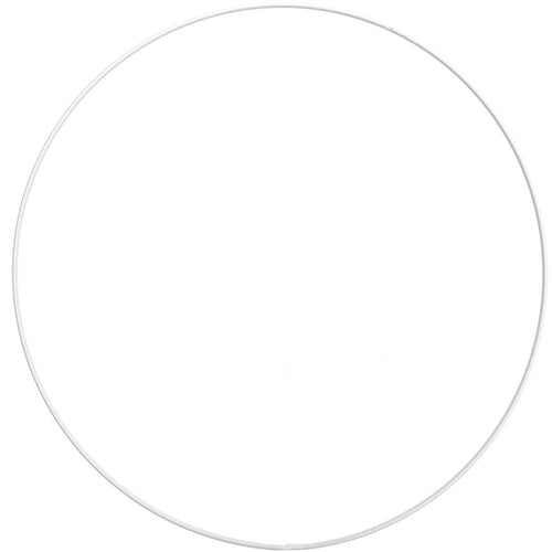 30cm Metal Craft Circle: White