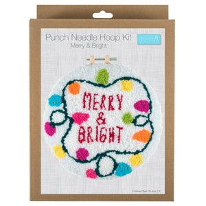Punch Needle Kit: Yarn and Hoop: Merry & Bright