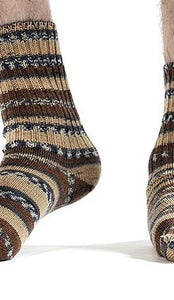 Grange Crafts Irish Country Collection Knitted Fair Isle Socks - Short, Size Large (UK 8-11)