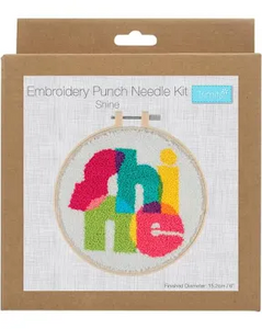 Punch Needle Kit: Yarn and Hoop: Shine