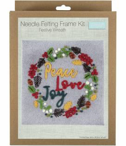 Needle Felting Frame Kit: Festive Wreath
