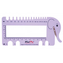 Load image into Gallery viewer, KnitPro Elephant View Sizer Knitting and Crochet Gauge